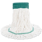 Super Loop Wet Mop Head, Cotton/Synthetic Fiber, 5" Headband, Medium Size, White