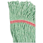 Super Loop Wet Mop Head, Cotton/Synthetic Fiber, 5" Headband, Large Size, Green, 12/Carton