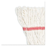 Super Loop Wet Mop Head, Cotton/Synthetic Fiber, 5" Headband, Large Size, White, 12/Carton