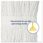 Cut-End Wet Mop Head, Cotton, #16, White, 12/Carton