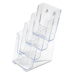 4-Compartment DocuHolder, Leaflet Size, 4.88w x 6.13d x 10h, Clear