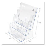 3-Compartment DocuHolder, Magazine Size, 9.5w x 6.25d x 12.63, Clear