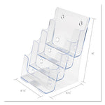 4-Compartment DocuHolder, Booklet Size, 6.88w x 6.25d x 10h, Clear