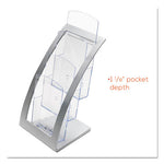 3-Tier Literature Holder, Leaflet Size, 6.75w x 6.94d x 13.31h, Silver