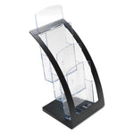 3-Tier Literature Holder, Leaflet Size, 6.75w x 6.94d x 13.31h, Black