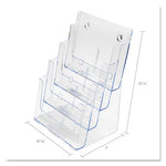 4-Compartment DocuHolder, Magazine Size, 9.38w x 7d x 13.63h, Clear, Ships in 4-6 Business Days