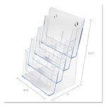 4-Compartment DocuHolder, Magazine Size, 9.38w x 7d x 13.63h, Clear