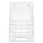 3-Compartment DocuHolder, Magazine Size, 9.5w x 6.25d x 12.63, Clear