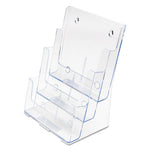 3-Compartment DocuHolder, Magazine Size, 9.5w x 6.25d x 12.63, Clear