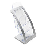 3-Tier Literature Holder, Leaflet Size, 6.75w x 6.94d x 13.31h, Silver