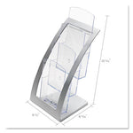 3-Tier Literature Holder, Leaflet Size, 6.75w x 6.94d x 13.31h, Silver