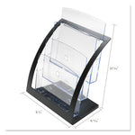 3-Tier Literature Holder, Leaflet Size, 11.25w x 6.94d x 13.31h, Black, Ships in 4-6 Business Days