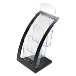 3-Tier Literature Holder, Leaflet Size, 6.75w x 6.94d x 13.31h, Black