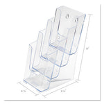 4-Compartment DocuHolder, Leaflet Size, 4.88w x 6.13d x 10h, Clear