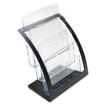 3-Tier Literature Holder, Leaflet Size, 11.25w x 6.94d x 13.31h, Black, Ships in 4-6 Business Days