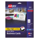 Print-to-the-Edge True Print Business Cards, Inkjet, 2 x 3.5, White, 160 Cards, 8 Cards Sheet, 20 Sheets/Pack