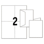 Note Cards with Matching Envelopes, Laser, 80 lb, 4.25 x 5.5, Uncoated White, 60 Cards, 2 Cards/Sheet, 30 Sheets/Pack