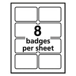 Flexible Adhesive Name Badge Labels, 3.38 x 2.33, White/Red Border, 400/Box