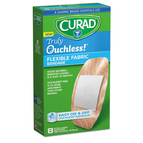 Ouchless Flex Fabric Bandages, 1.65 x 4, 8/Box