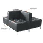 Alera QUB Series Powered Armless L Sectional, 26.38w x 26.38d x 30.5h, Black