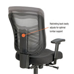 Alera Elusion Series Mesh Mid-Back Swivel/Tilt Chair, Supports Up to 275 lb, 17.9" to 21.6" Seat Height, Black