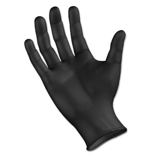 Disposable General-Purpose Powder-Free Nitrile Gloves, Large, Black, 4.4 mil, 1,000/Carton