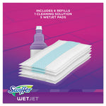 WetJet Mop, 11 x 5 White Cloth Head, 46" Purple/Silver Aluminum/Plastic Handle