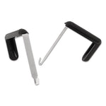 Adjustable Cubicle Hangers, For 1.5" to 3" Thick Partition Walls, Aluminum/Black, 2/Set