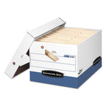 PRESTO Ergonomic Design Storage Boxes, Letter/Legal Files, 12.88" x 16.5" x 10.38", White/Blue, 12/Carton