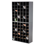 Wood Mail Sorter with Adjustle Dividers, Stackle, 36 Compartments, 33.75 x 12 x 32.75, Black