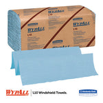 L10 Windshield Wipers, Banded, 2-Ply, 9.38 x 10.25, Light Blue, 140/Pack, 16 Packs/Carton