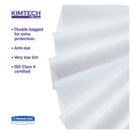 W4 Critical Task Wipers, Flat Double Bag, 12 x 12, Unscented, White, 100/Bag, 5 Bags/Carton