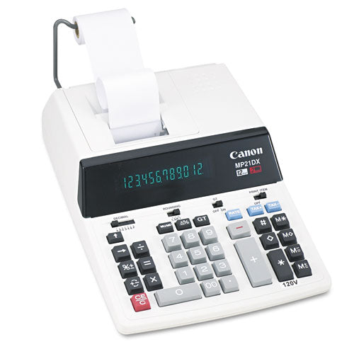 MP21DX 12-Digit Ribbon Printing Calculator, Black/Red Print, 3.5 Lines/Sec