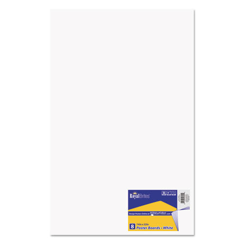 Premium Coated Poster Board, 14 x 22, White, 8/Pack