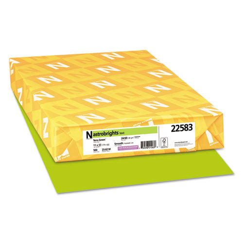 Color Paper, 24 lb Bond Weight, 11 x 17, Terra Green, 500/Ream