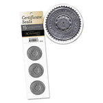 Certificate Seals, 1.75" dia, Silver, 3/Sheet, 5 Sheets/Pack