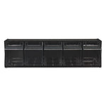 Tilt Bin Interlocking Multi-Bin Storage Organizer, 5 Sections, 23.63" x 5.25" x 6.5", Black/Clear