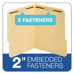 Top Tab Fastener Folder, 0.75" Expansion, 2 Fasteners, Letter Size, Manila Exterior, 50/Box