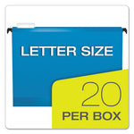 SureHook Hanging Folders, Letter Size, 1/5-Cut Tabs, Assorted Colors, 20/Box