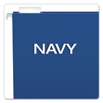 Colored Hanging Folders, Letter Size, 1/5-Cut Tabs, Navy, 25/Box