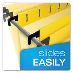 SureHook Hanging Folders, Letter Size, 1/5-Cut Tabs, Yellow, 20/Box