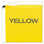 SureHook Hanging Folders, Letter Size, 1/5-Cut Tabs, Yellow, 20/Box