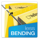 SureHook Hanging Folders, Letter Size, 1/5-Cut Tabs, Yellow, 20/Box