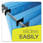 SureHook Hanging Folders, Letter Size, 1/5-Cut Tabs, Blue, 20/Box