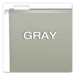 Colored Reinforced Hanging Folders, Letter Size, 1/5-Cut Tabs, Gray, 25/Box