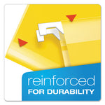 Extra Capacity Reinforced Hanging File Folders with Box Bottom, 2" Capacity, Letter Size, 1/5-Cut Tabs, Yellow, 25/Box