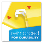 Extra Capacity Reinforced Hanging File Folders with Box Bottom, 2" Capacity, Legal Size, 1/5-Cut Tabs, Yellow, 25/Box