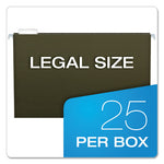 Standard Green Hanging Folders, Legal Size, 1/5-Cut Tabs, Standard Green, 25/Box