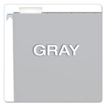 Colored Hanging Folders, Letter Size, 1/5-Cut Tabs, Gray, 25/Box