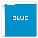 Colored Hanging Folders, Letter Size, 1/5-Cut Tabs, Blue, 25/Box